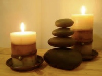 Candles and rocks