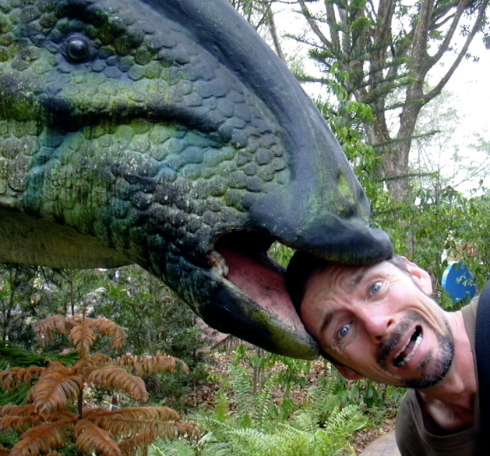 Dinosaur eating human